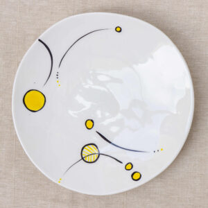Ceramic Atelier Mondrian Dessert and fruit plate with Yellow color