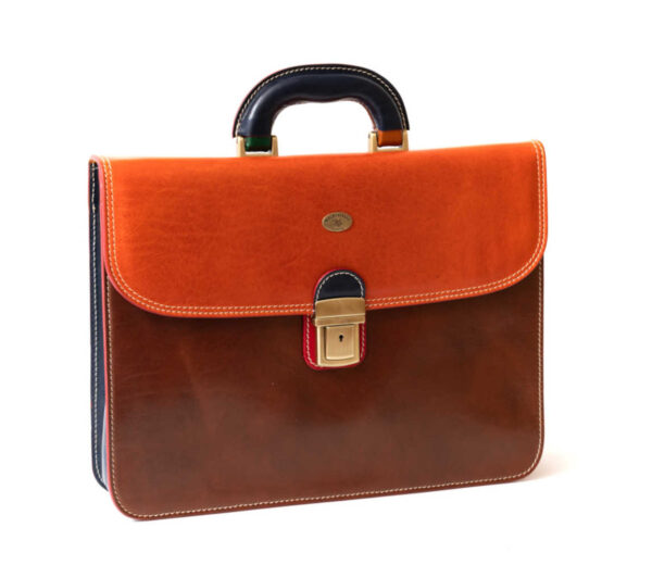 Diplomatic briefcase single section Machiavelli leather goods