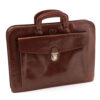 Leather Briefcase with folder Machiavelli leather workers Natural brown