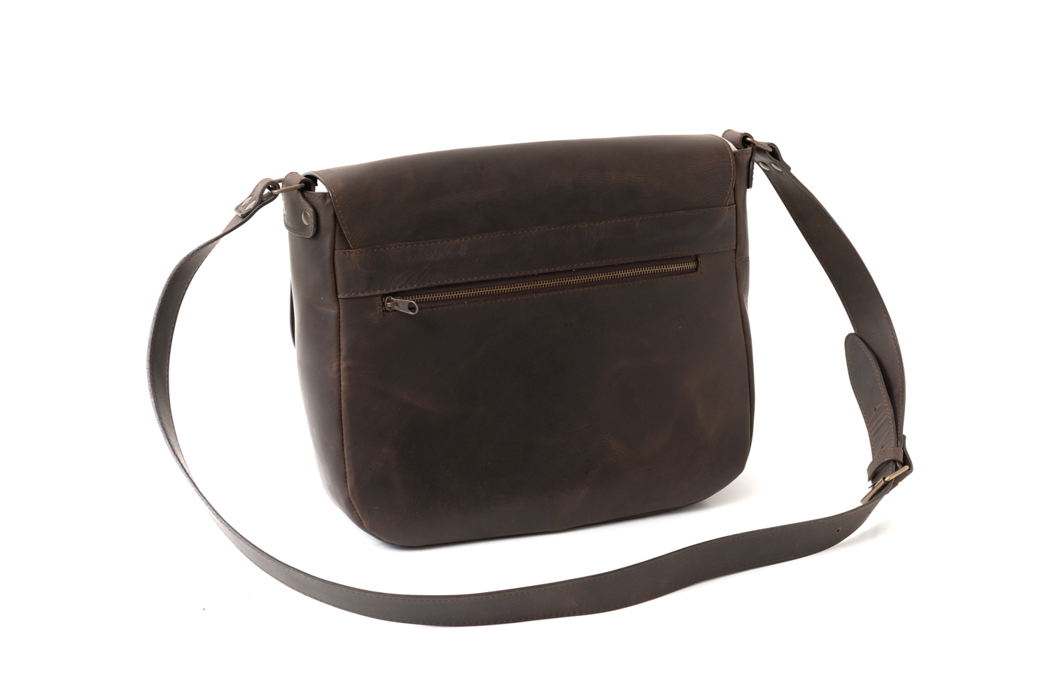Laptop bag with a roomy compartment in genuine leather
