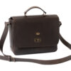 Leather laptop bag with two compartments with handle.  Machiavelli leather workers