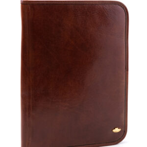 Leather block notes cover - Notepad holder in genuine leather; Machiavelli leather goods;  Brown natural color