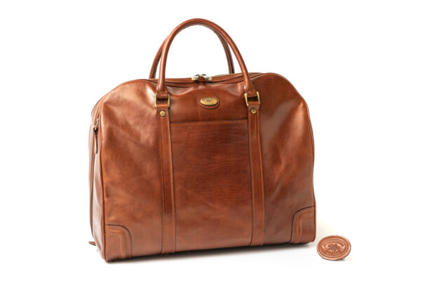 Large Duffle bag or bag. Machiavelli Tuscan leather craftsmen with genuine made in Italy vegetable tanned leather