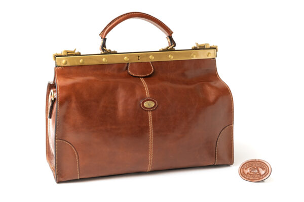 Travel bag America Machiavelli Tuscan leather masters with genuine vegetable tanned leather made in Italy