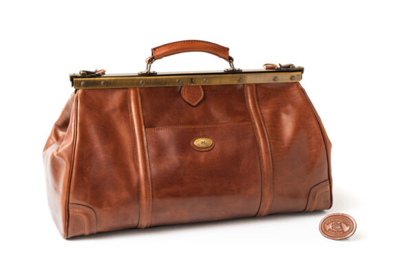 Duffle bag America Machiavelli Tuscan leather goods with genuine vegetable tanned leather