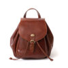Machiavelli Masters Tuscan Leather Goods Backpack with buckle and two pockets with zip elegant large natural brown
