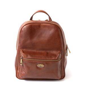 Machiavelli Masters Tuscan Leather Goods Backpack with buckle with pocket large elegant large natural brown