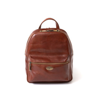 Machiavelli Masters Tuscan Leather Goods Backpack with buckle with pocket small elegant natural brown